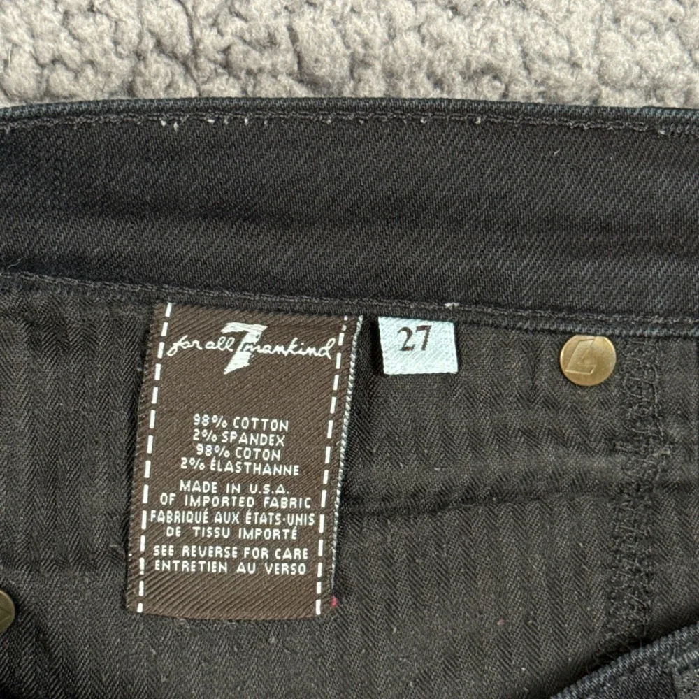7 For All Mankind Jeans Womens Size 27 The Slim Trouser Black Flare Leg Pants